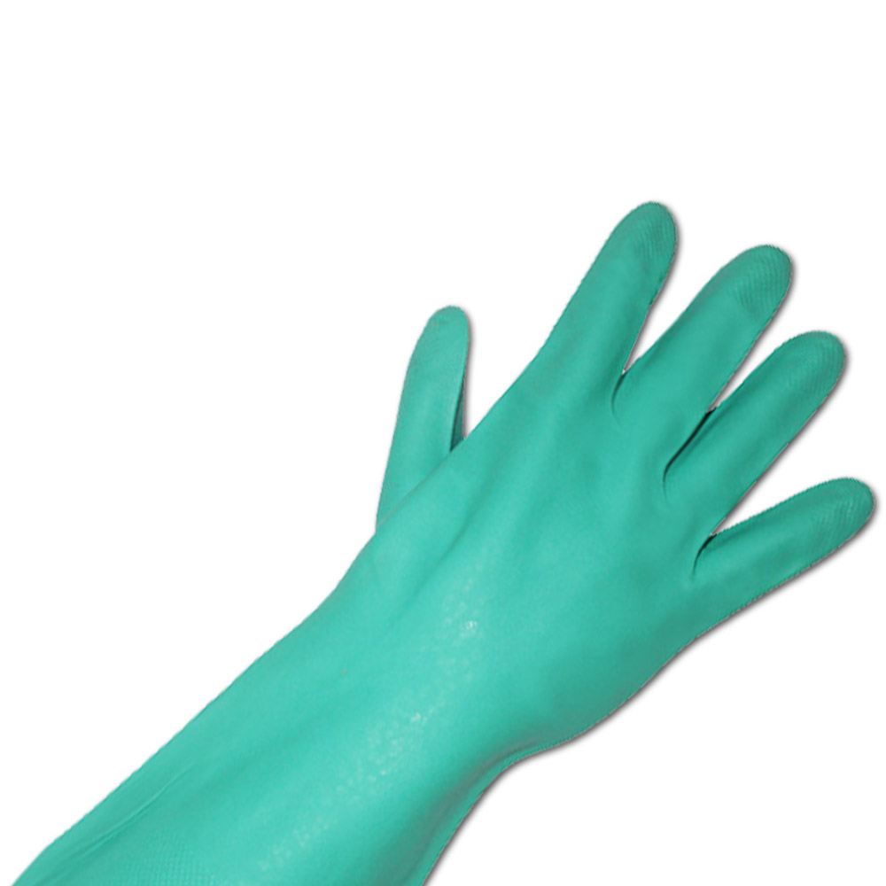 Zielone rękawice robocze ochronne Rękawice nitrylowe (4)