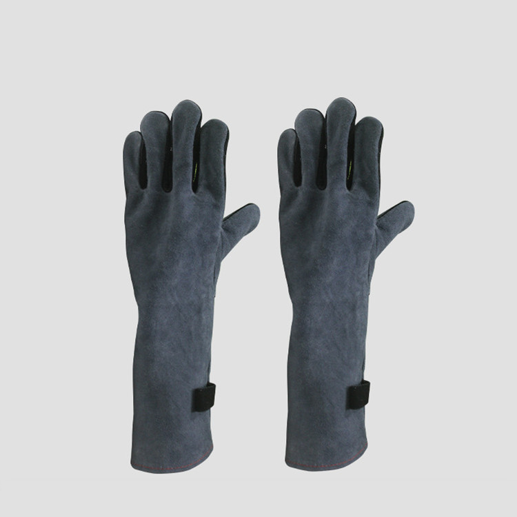 Skórzane rękawice do grilla odporne na ciepło w wysokiej temperaturze ( (3)